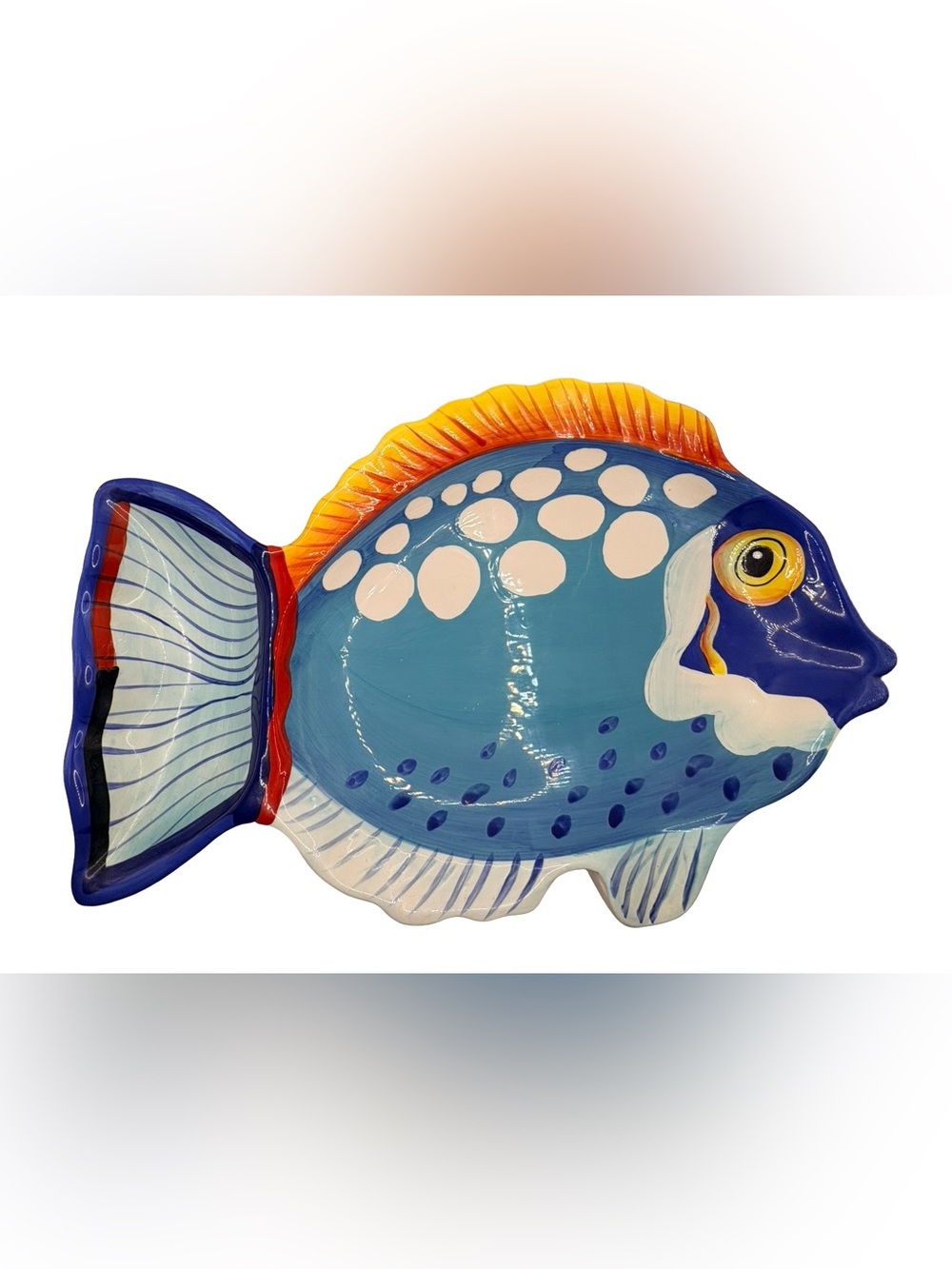 La Dolce Vita Big Fish Collection Ceramic Fish‎ Serving Platter Coastal Decor